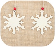 Wooden Stencil Christmas 10 cm, 2 pcs Bag, SNOWFLAKE