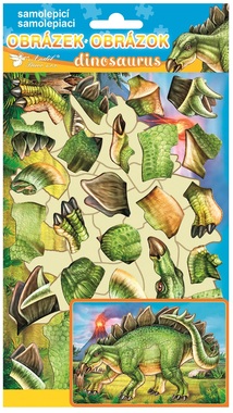 Puzzle Sticker 14 x 25 cm, Stegosaurus