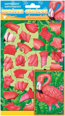  Puzzle Sticker 14 x 25 cm, Flamingo