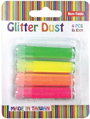 Glitter Powder NEON 4 x 2 g, 4 colours