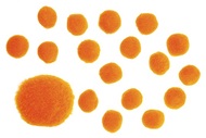 Pom Pom Soft Fluffy Balls 2,5 cm, 18 pcs, Orange