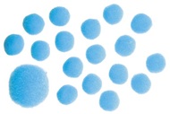 Pom Pom Soft Fluffy Balls 2,5 cm, 18 pcs, Blue