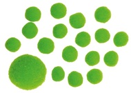 Pom Pom Soft Fluffy Balls 2,5 cm, 18 pcs, Green