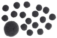 Pom Pom Soft Fluffy Balls 2,5 cm, 18 pcs, Black