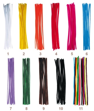 Chenille Hairy Modeling Wires 16 pcs in a bag, 29 cm