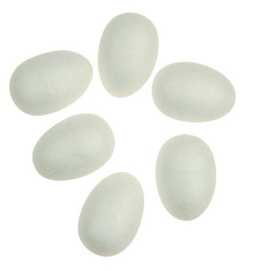 Polystyrene DIY parts – egg shape 5 cm, 6 pcs