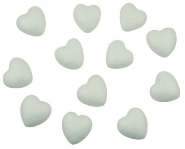Polystyrene Hearts 3,5 cm, 12 pcs