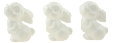 Polystyrene Parts – Bunnies 7 cm, 3 pcs