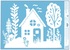 Decorative Window Cling – House with a Sloping Roof and a Flower Garden
