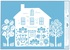 Decorative Window Cling – Two-storey House with Flower Windows and Trees on the Sides