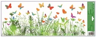 Decorative Window Cling – Green grass with butterflies