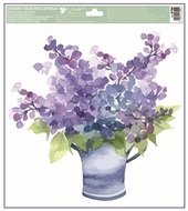 Decorative Window Cling – Blue flower pot with flowers