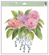 Decorative Window Cling – Pink flower with leaves