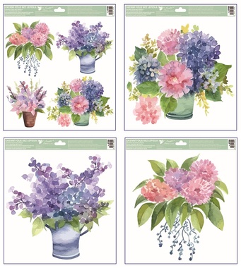 Window Cling Flowers 30 x 33.5 cm