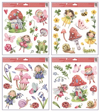 Window Cling with Glitter Fairies 30 x 33.5 cm