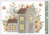 Decorative Window Cling – Gray house with flowers