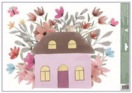 Decorative Window Cling – Purple house with flowers