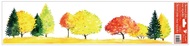 Decorative Window Cling – Trees with green Spruces and red-orange Leaves