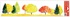 Decorative Window Cling – Trees with green Spruces and red-orange Leaves