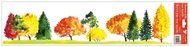 Decorative Window Cling – Colorful Trees with Conifers and bright yellow Lindens