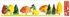 Decorative Window Cling – Colorful Trees with Conifers and bright yellow Lindens