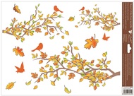 Decorative Window Cling – Branches with falling Leaves in soft shades of yellow and orange