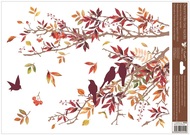 Decorative Window Cling – Branches with Birds and wine Leaves