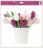 Decorative Window Cling – White and Burgundy Tulips