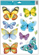 Decorative Window Cling – Butterflies in Blue And Purple with Green Colour Accents