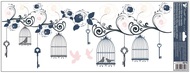 Decorative Window Cling – Grey Birdhouses
