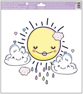 Decorative Window Cling – Sun with White Clouds