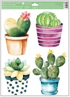 Decorative Window Cling – Cacti In 4 Pots