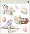Decorative Window Cling – Two Birds on a Branch with Pink Flowers and Eggs
