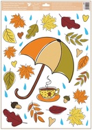 Decorative Window Cling – Umbrella with Cup