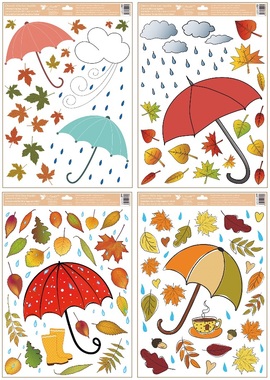 Self-Adhering Window Decoration Umbrella 35 x 50 cm 