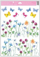 Decorative Window Cling – Butterflies and Cornflowers
