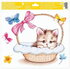 Decorative Window Cling – Kitten in a basket