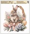 Decorative Window Cling – Rabbit in a basket with a pink bow