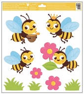Decorative Window Cling – Four Bees