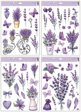 Window Clings Lavender with Glitter 30 x 42 cm 