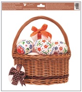 Decorative Window Cling – Basket with brown Bow