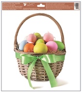 Decorative Window Cling – Basket with green Bow