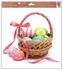 Decorative Window Cling – Basket with pink Bow