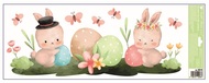 Decorative Window Cling – Two bunnies with eggs