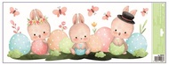 Decorative Window Cling – Three bunnies with eggs