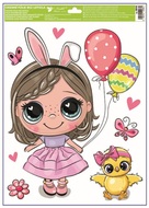 Decorative Window Cling – Little girl with a headband