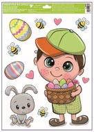 Decorative Window Cling – Little boy with a basket