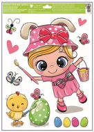 Decorative Window Cling – Little girl with a hat