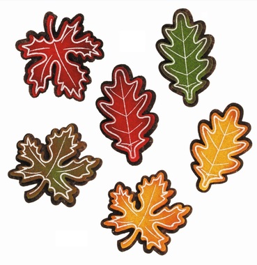 Leaves with Double-sided Sticker 5 cm, 6 pcs