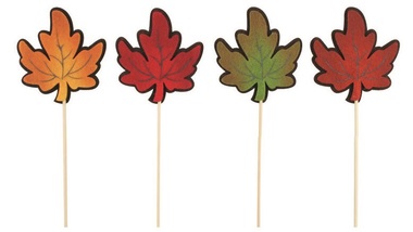 Decoration Felt Leaf 8 cm + Stick 